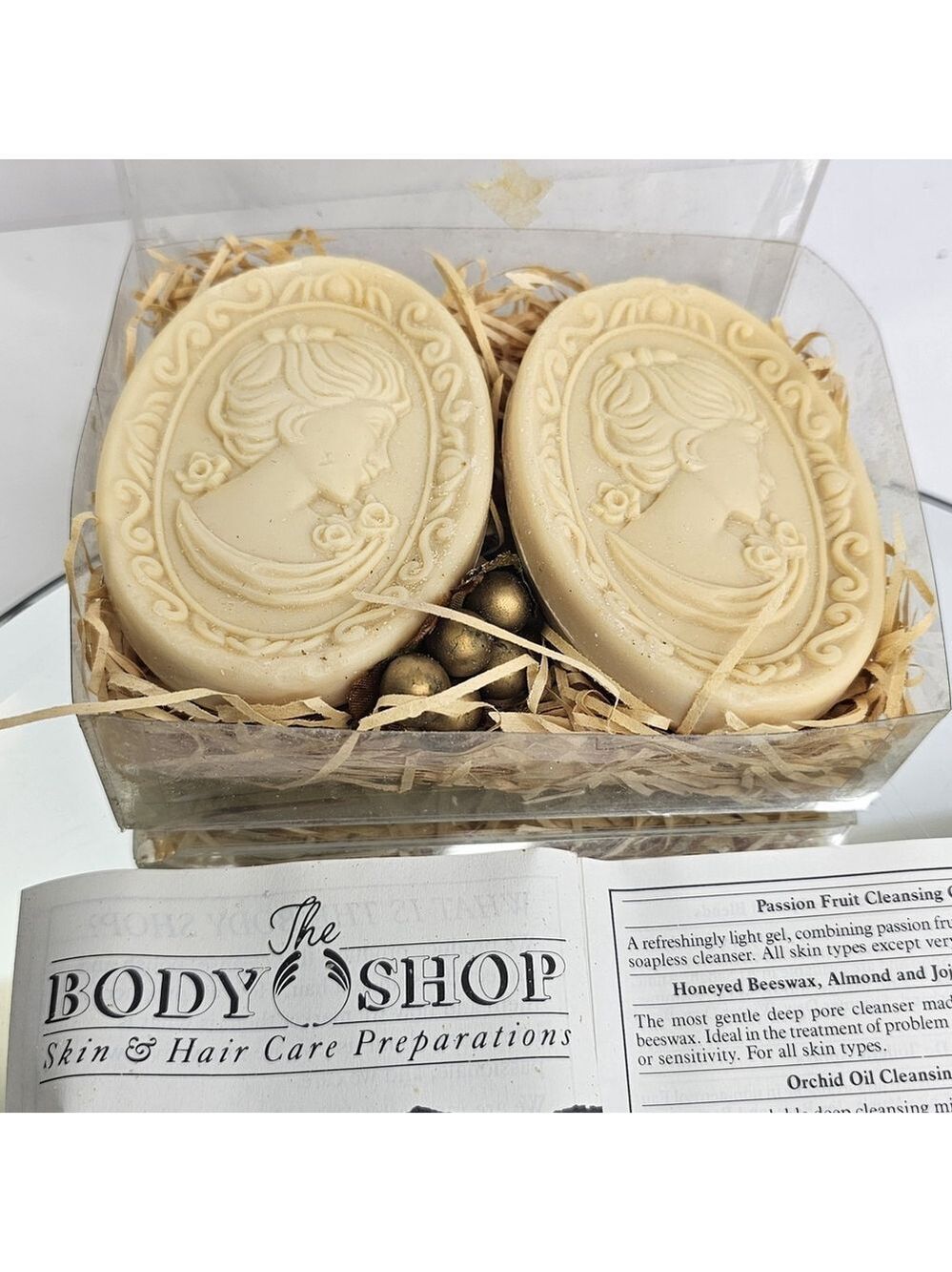 1989 The Body Shop Bar Soap Set Of 2 With Original Box And Pamphlet